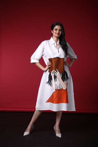 Saee Satin Print Dress