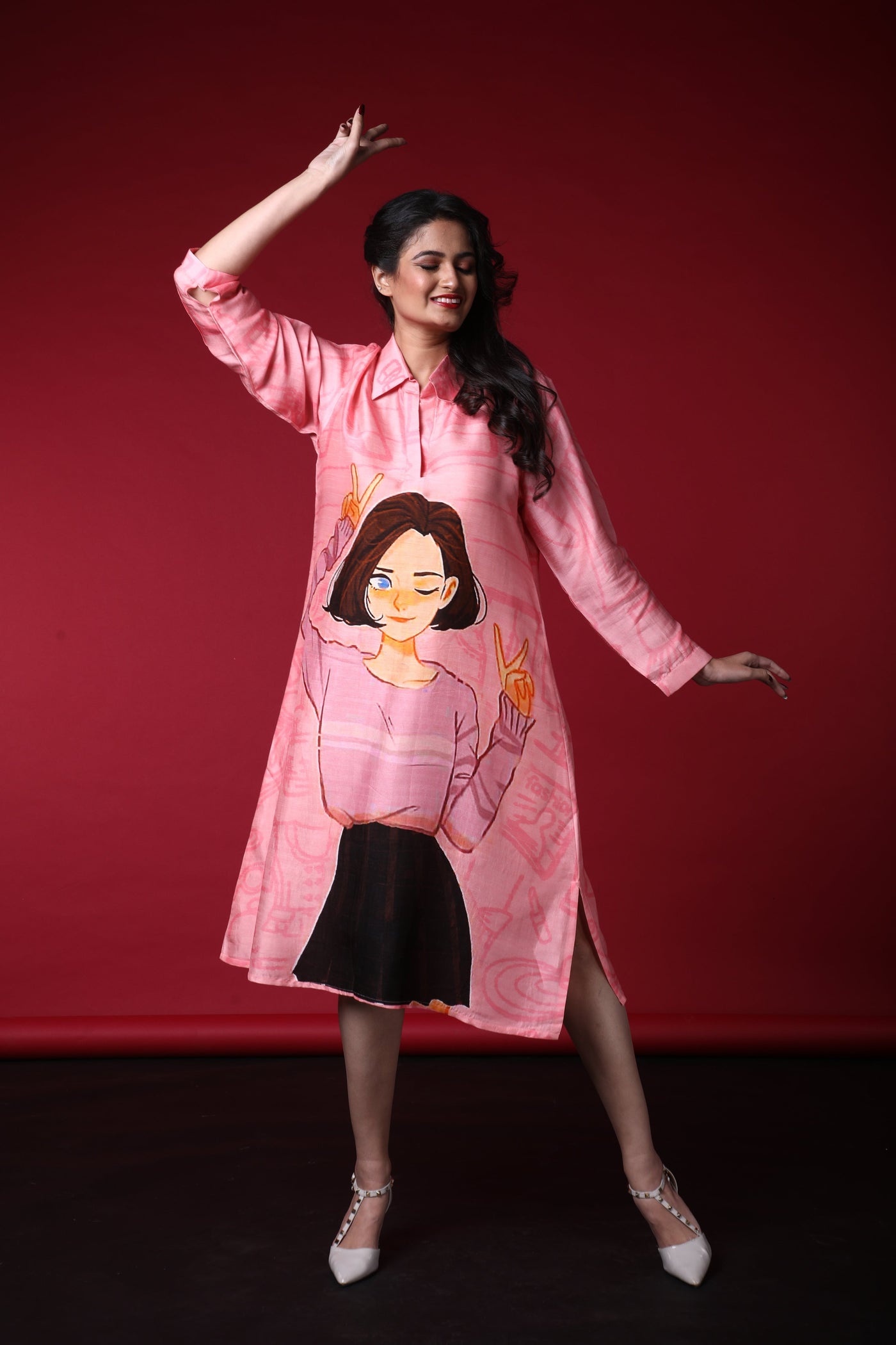 Urja Satin Print Dress