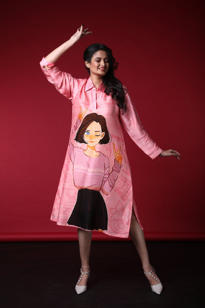 Urja Satin Print Dress