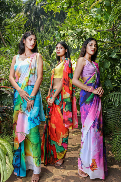 Flowy Florals Georgette Print Saree