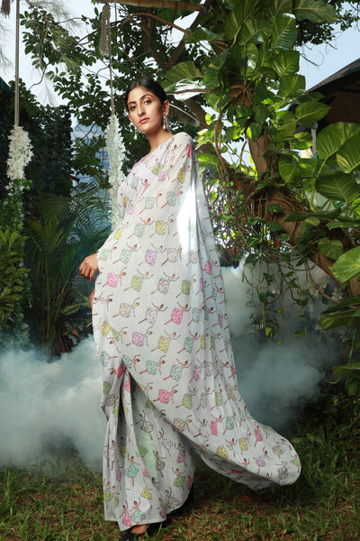 Beautiful Ballet Georgette Print Saree