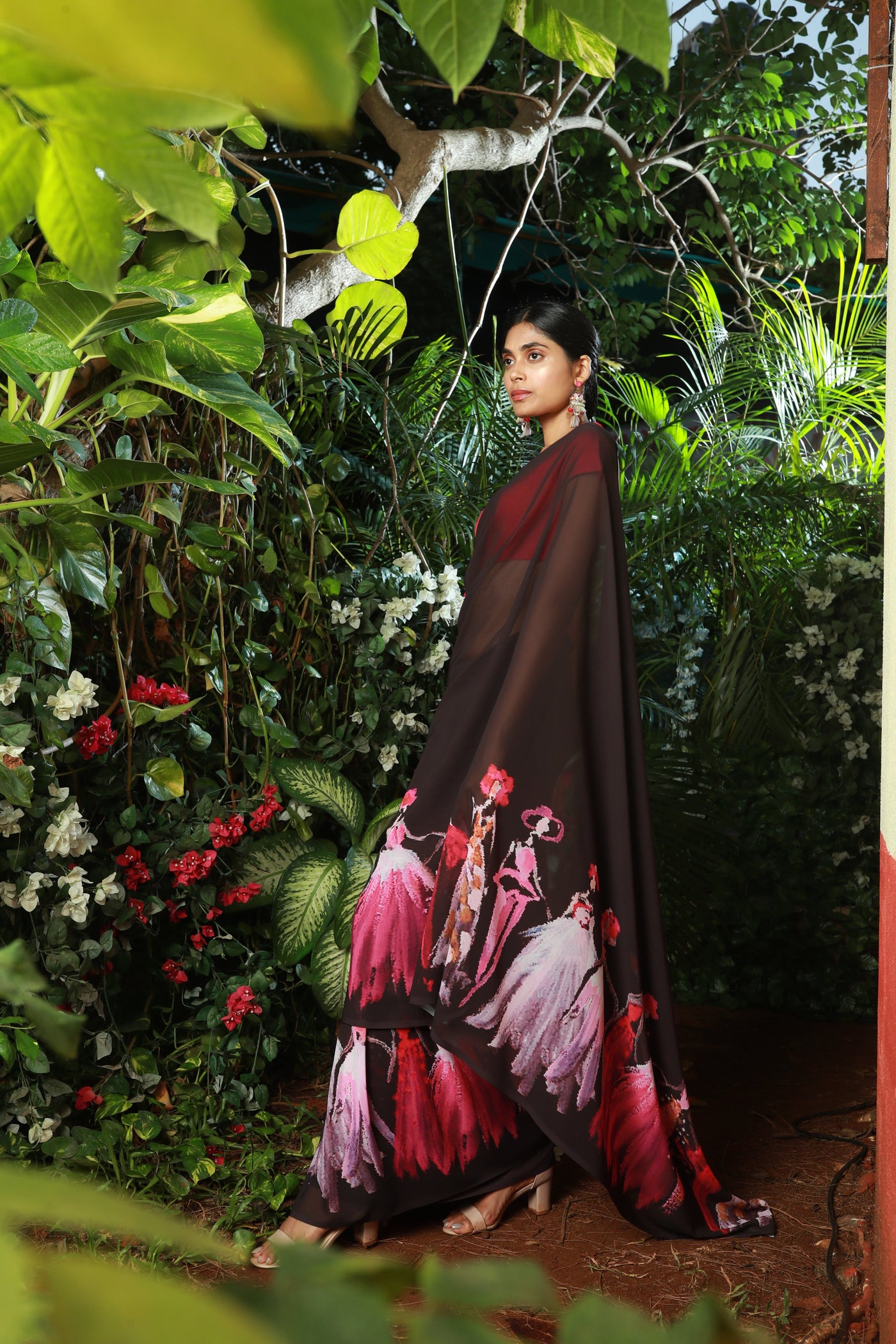 Glam Girls Georgette Print Saree