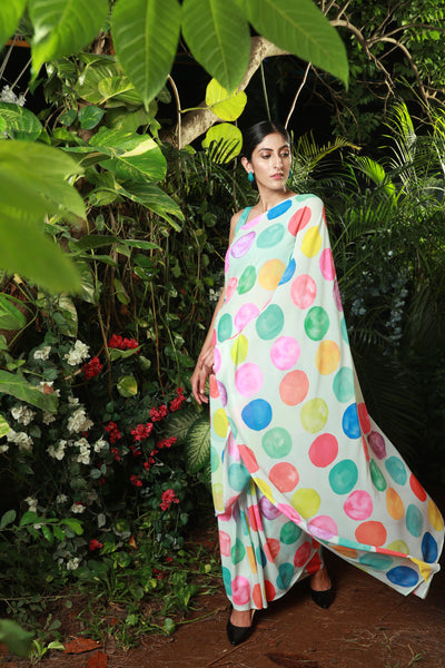 Circling Colours Georgette Print Saree