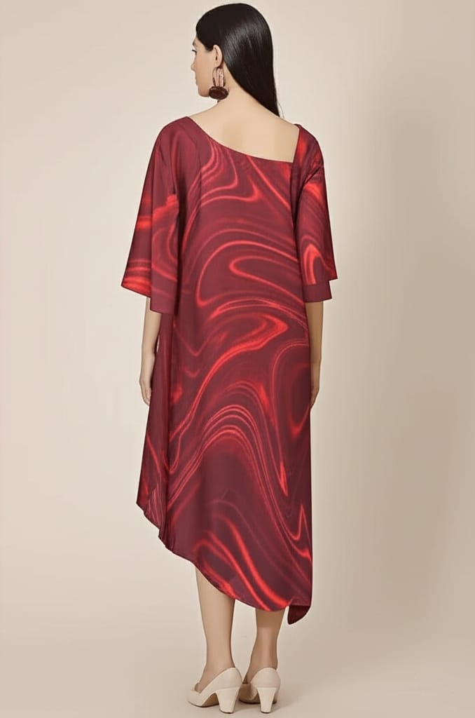 Swirl and Squeak Satin Print Dress