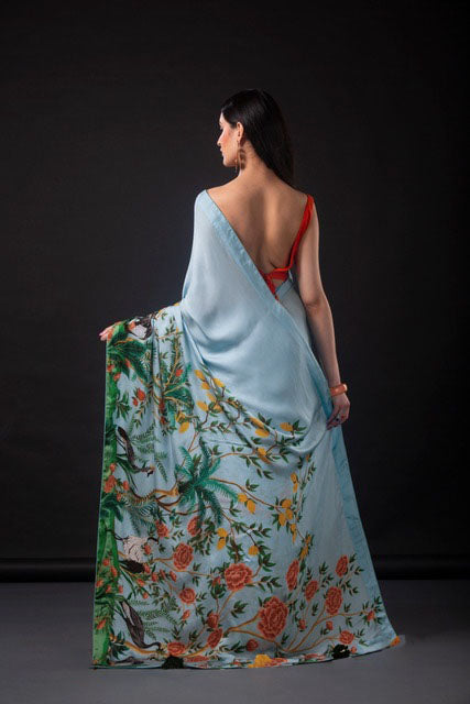 Extravagant Blue Peacock Saree